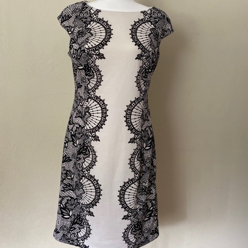 Maggy London white and black dress plus size